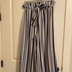 Wide Leg Tie Waist Paper Bag pants